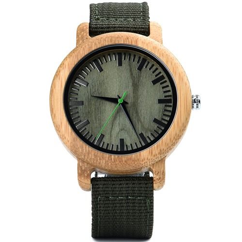 COI Titanium Koa Wood Genuine Leather Watch With Steel Clasp(Length: 8.66 inches)-01822BB