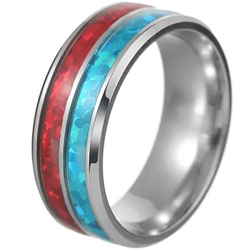 ***COI Titanium Crushed Opal Ring-01937BB