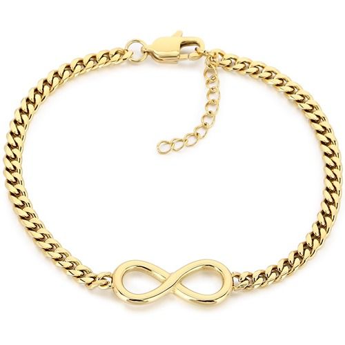 ***COI Titanium Gold Tone/Silver Infinity Bracelet With Steel Clasp(Length: 7.08 inches)-01947BB