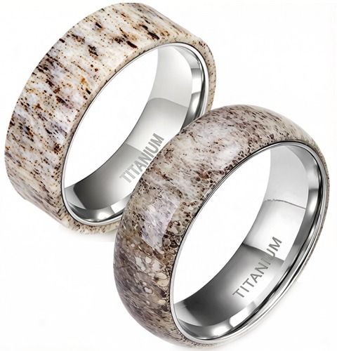 ***COI Titanium Deer Antler Ring-01965BB