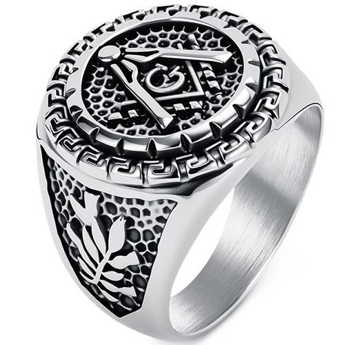 ****COI Titanium Black/Black Gold Tone/Black Masonic Freemason Silver-02028BB