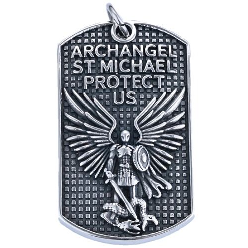 ****COI Titanium Black Silver St Michael Protect Us-02036BB