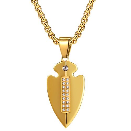 ****COI Titanium Black Gold Tone/Silver Gold Tone Pendant With Cubic Zirconia-02073BB