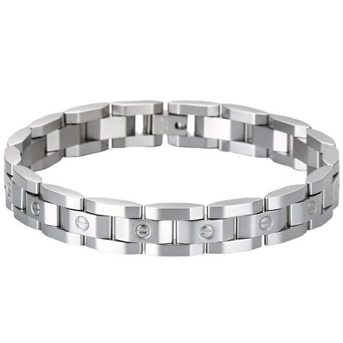 ****COI Titanium Black/Gold Tone/Silver Screws Bracelet With Steel Clasp(Length: 8.27 inches)-02076BB