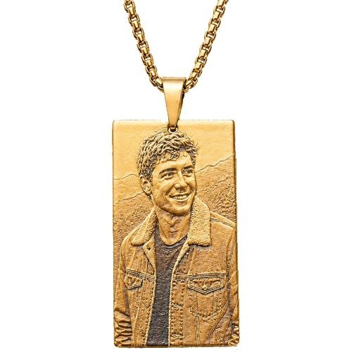 ****COI Titanium Gold Tone/Silver Pendant With Custom Photo Engraving-02140BB