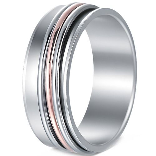****COI Titanium Rose Gold Tone Silver Ring-02233BB