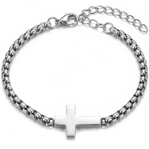 ****COI Titanium Black/Gold Tone/Silver Cross Bracelet With Steel Clasp(Length: 8.27 inches)-02250BB