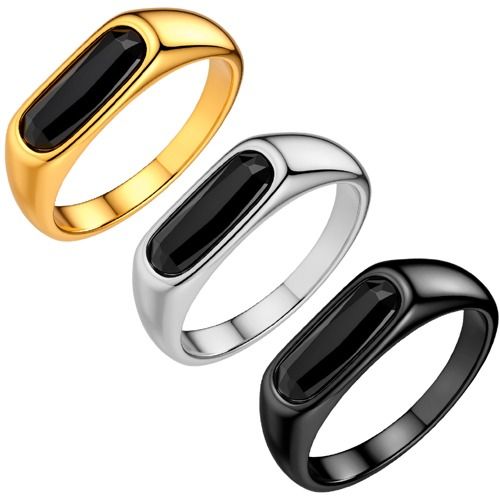 ****COI Titanium Black/Gold Tone/Silver Ring With Black Onyx-02255BB