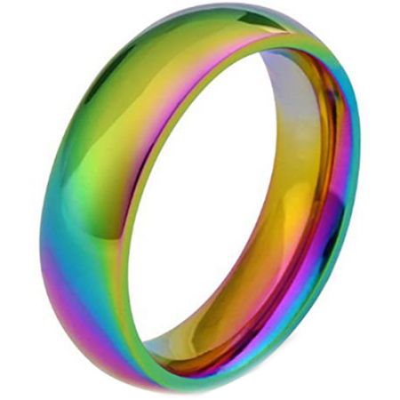 *COI Titanium Rainbow Color Dome Court Ring - JT3391
