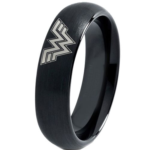 *COI Black Titanium Wonder Women Dome Court Ring - JT4049