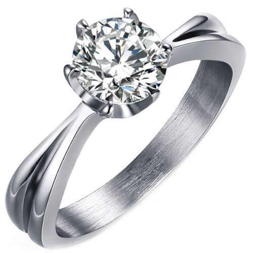 COI Titanium Solitaire Ring With Cubic Zirconia-5636