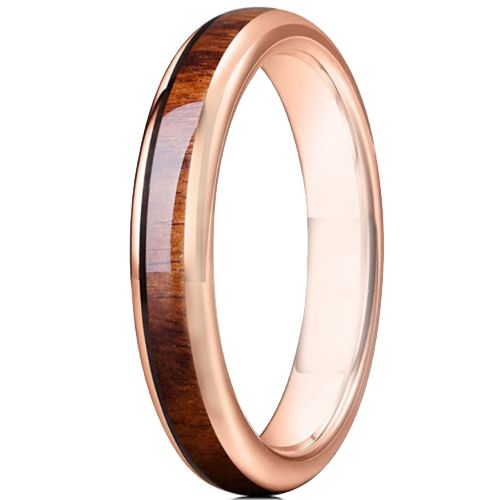 **COI Rose Titanium Dome Court Ring With Wood-6927AA