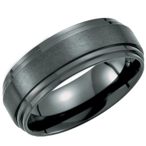 **COI Black Titanium Step Edges Ring-6930AA