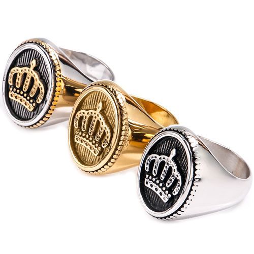 **COI Titanium Crown Signet Ring-7077AA