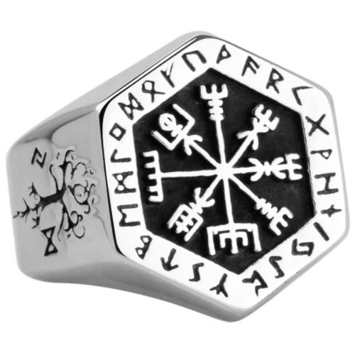 **COI Titanium Snowflake Signet Ring-7083