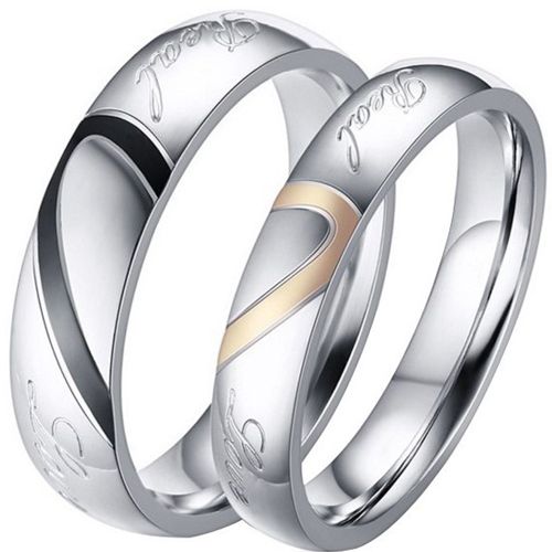 **COI Titanium Black/Rose Silver Real Love Ring With Heart-7173
