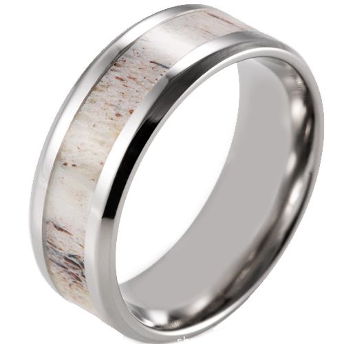 **COI Titanium Deer Antler Beveled Edges Ring-7182AA