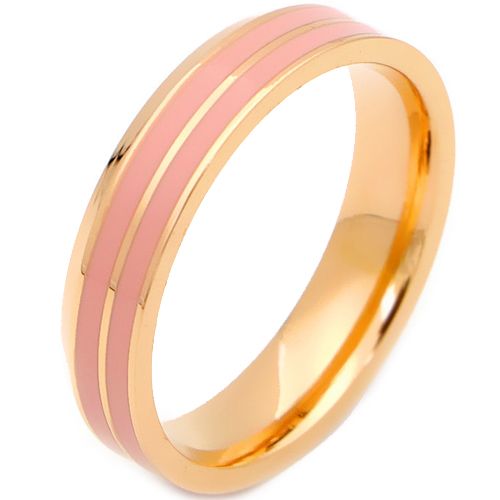 **COI Rose Titanium Pipe Cut Flat Ring With Pink Resin-7336CC