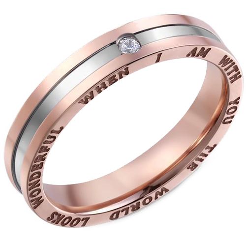 **COI Titanium Rose Silver Ring With Cubic Zirconia-7514BB