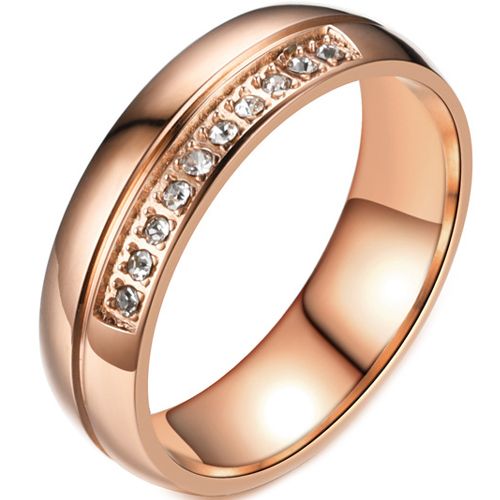 **COI Rose Titanium Ring With Cubic Zirconia-7556BB
