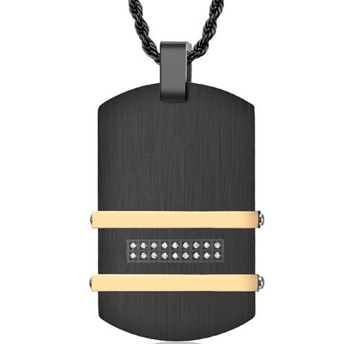 COI Titanium Black Gold Tone/Silver/Rose Pendant With Carbon Fiber-7667BB