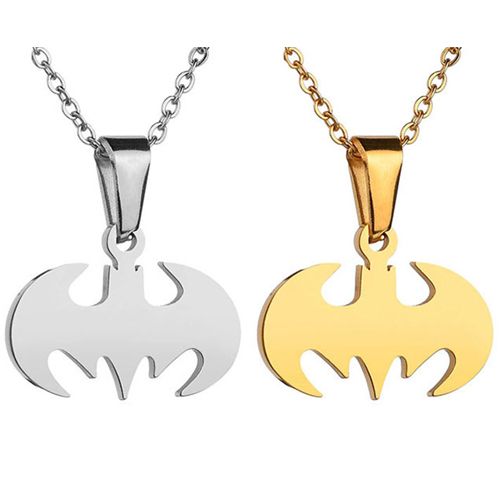 COI Titanium Gold Tone/Silver Bat Man Pendant-7725BB