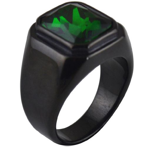 **COI Black Titanium Ring With Cubic Zirconia-7767BB