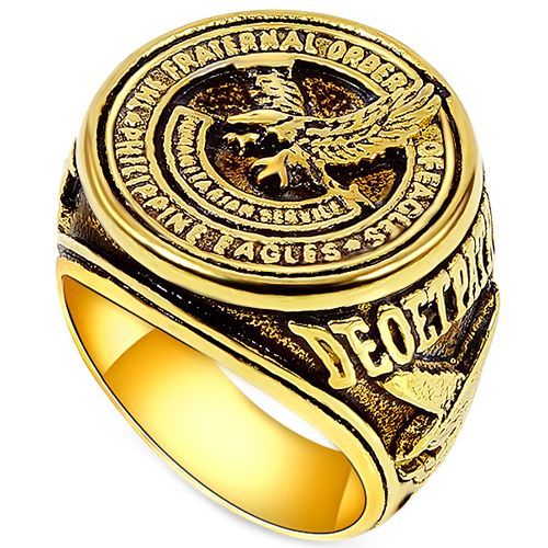 **COI Gold Tone Titanium Eagle Ring-7937BB