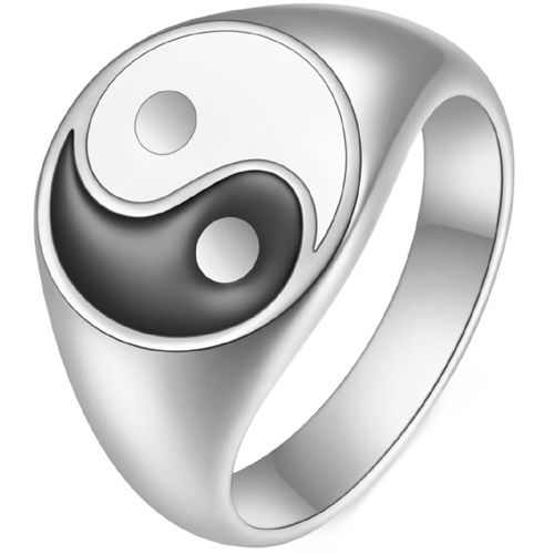 **COI Titanium Gold Tone/Silver Ying Yang Ring-8001BB