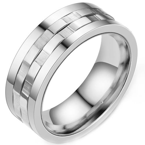 **COI Titanium Gold Tone/Silver Tire Tread Ring-8219BB