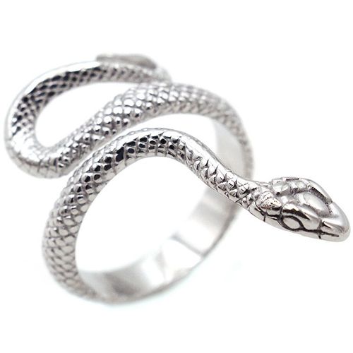 **COI Titanium Black/Gold Tone/Silver Snake Ring-8258BB