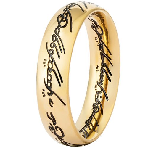 **COI Titanium Black Gold Tone/Silver Lord The Ring Ring Power-8634BB