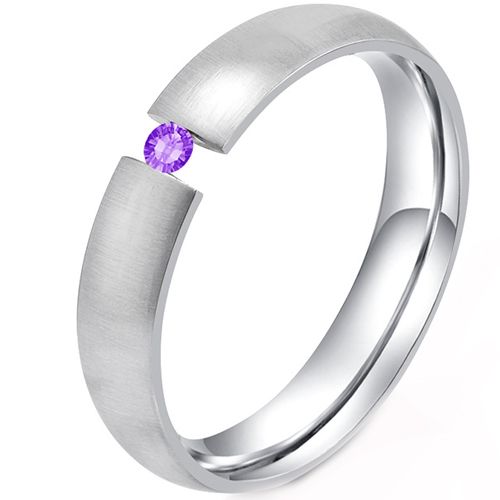 **COI Titanium Solitaire Ring With Cubic Zirconia-8662BB