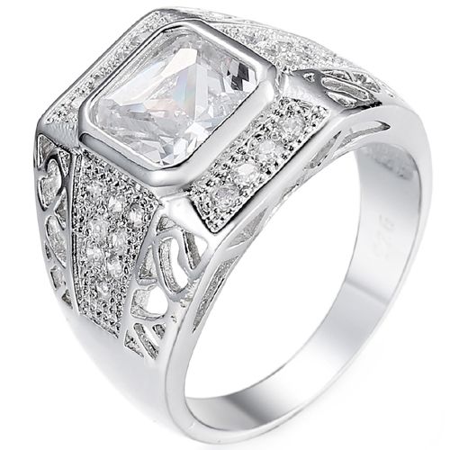 **COI Titanium Ring With Cubic Zirconia-8745BB