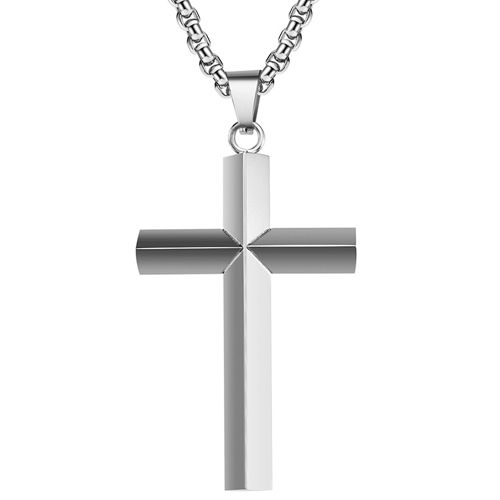 **COI Titanium Black/Gold Tone/Silver Cross Pendant-8930BB