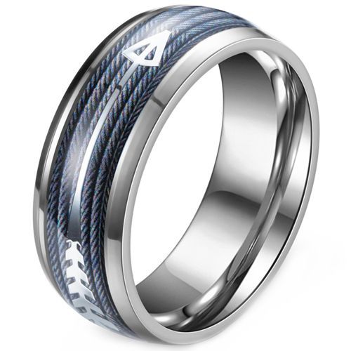 **COI Titanium Wire & Arrows Dome Court Ring-9123BB