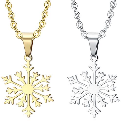 **COI Titanium Gold Tone/Silver Snowflake Pendant-9219BB