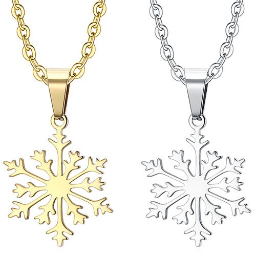 **COI Titanium Gold Tone/Silver Snowflake Pendant-9219BB