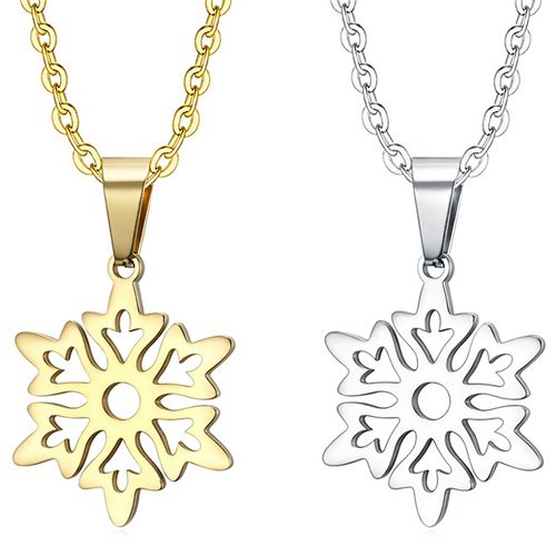 **COI Titanium Gold Tone/Silver Snowflake Pendant-9220BB