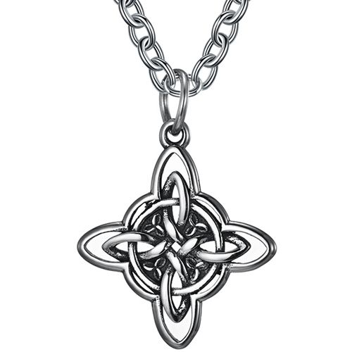 **COI Titanium Black Silver Trinity Knots Pendant-9277BB