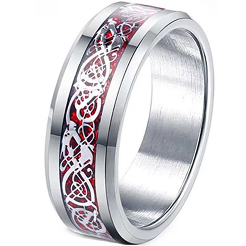 **COI Titanium Dragon Beveled Edges Rotating Ring-9550BB