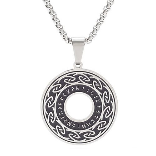 **COI Titanium Black Silver Viking Celtic Pendant-9663BB