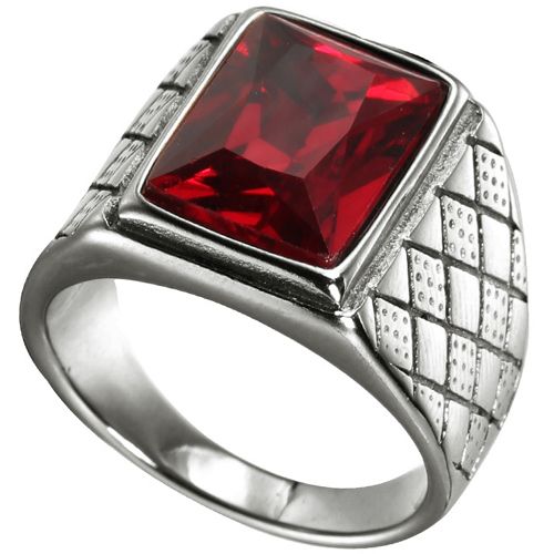 **COI Titanium Ring With Created Blue Sapphire/Red Ruby/Purple Amethyst/White Diamond-9686BB