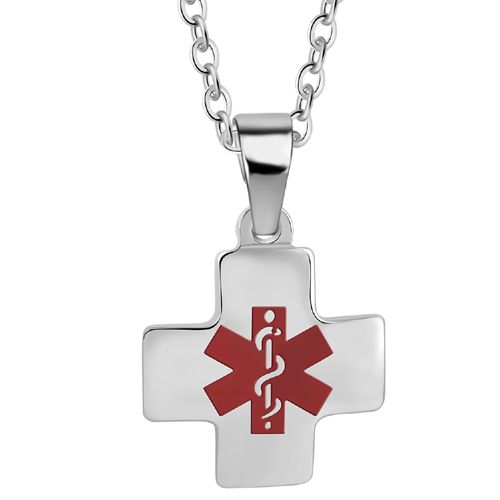 **COI Titanium Medical Alert Cross Tag Pendant-9716BB