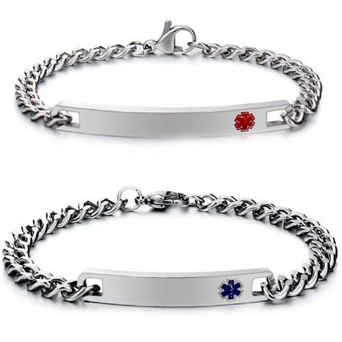 **COI Titanium Medical Alert Bracelet With Steel Clasp-9791BB