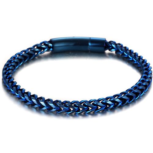 **COI Titanium Black/Blue Bracelet With Steel Clasp(Length: 8.66 inches)-9830BB