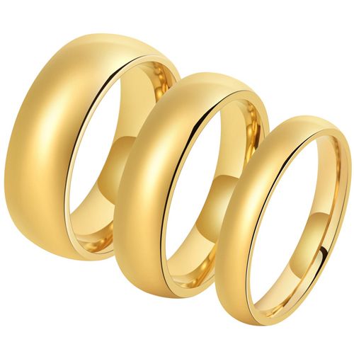 **COI Gold Tone Titanium Dome Court Ring - JT4048