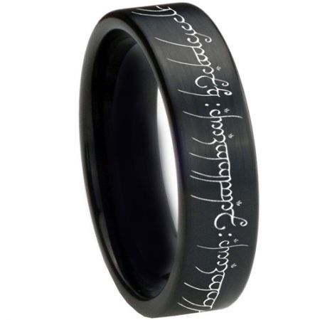 *COI Black Titanium Lord of Rings Ring Power Pipe Cut Ring-3367