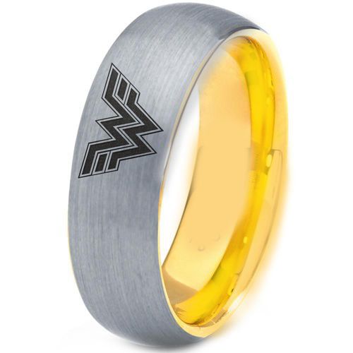 **COI Titanium Gold Tone Silver Wonder Women Dome Court Ring-4428