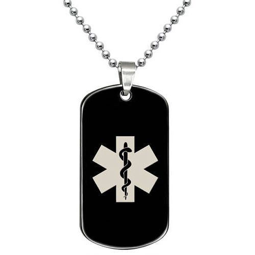 COI Black Titanium Medical Alert Pendant-5068